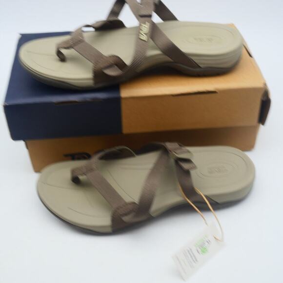 NEW Teva Women's 6 Ascona Flip Flops Sandals Chocolate Chip Brown Hiking - Picture 2 of 10